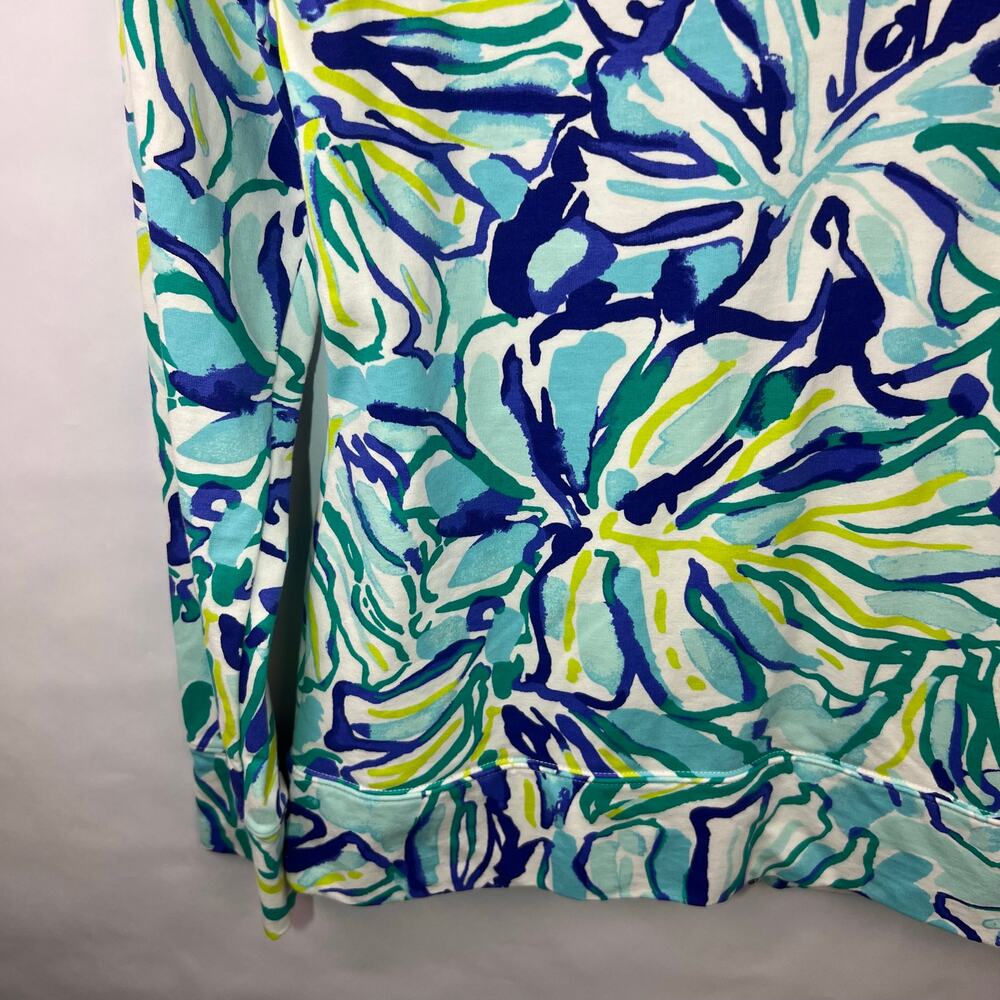 Lilly Pulitzer, Reagan Full-Zip Jacket, Pool Blue Green Stay Cool Cotton Spandex - Picture 12 of 12